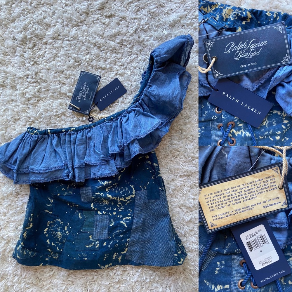 Ralph Lauren Blue Label Villa America Ruffle Top